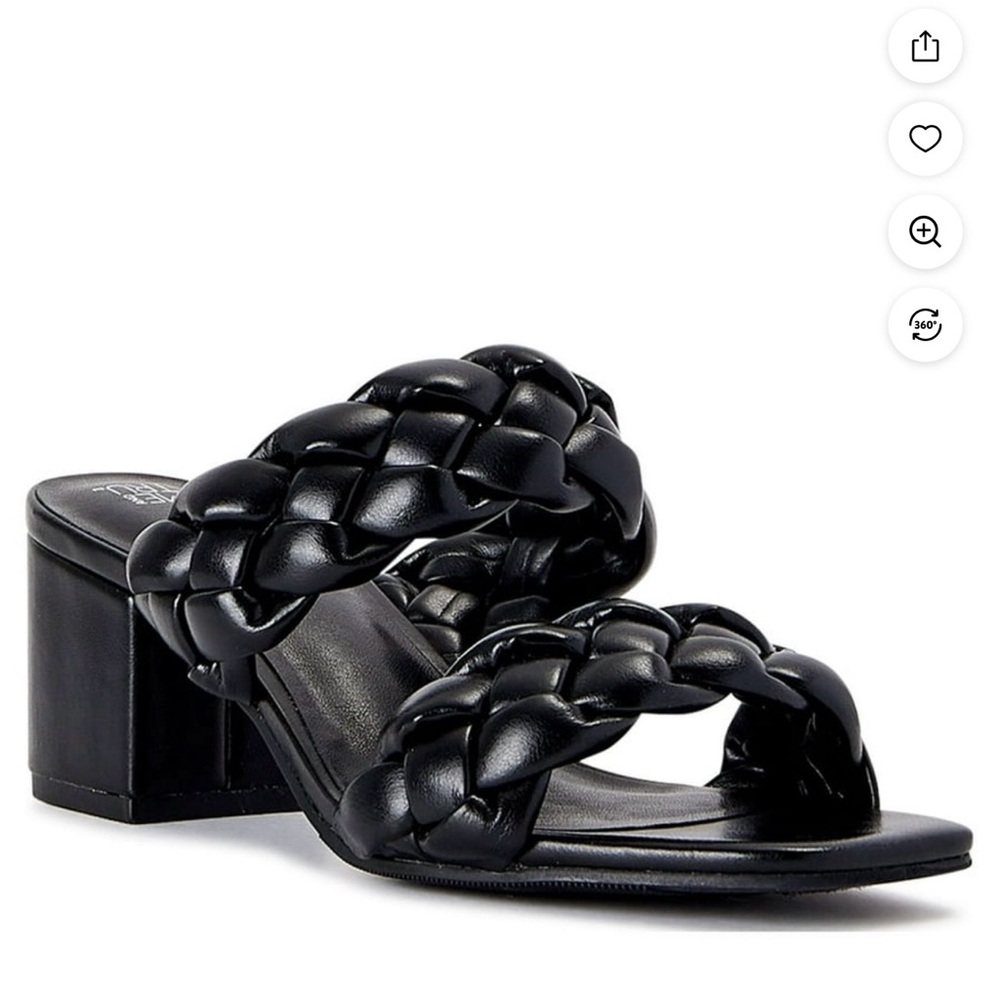 Time and Tru Black Braided Sandals